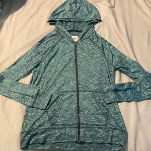 Mossimo blue teal zip up hoodie lightweight Large